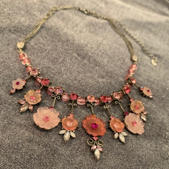 🆕🔥Delicate Necklace Set Peach&Pink Flowers - Picture 3 of 6